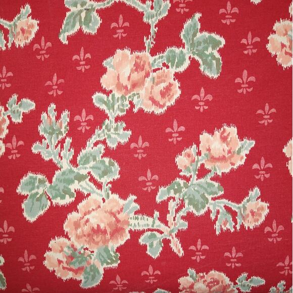 Vintage RALPH LAUREN POLO Red Floral Twin Sheet Set with Pillow Case - Picture 3 of 8